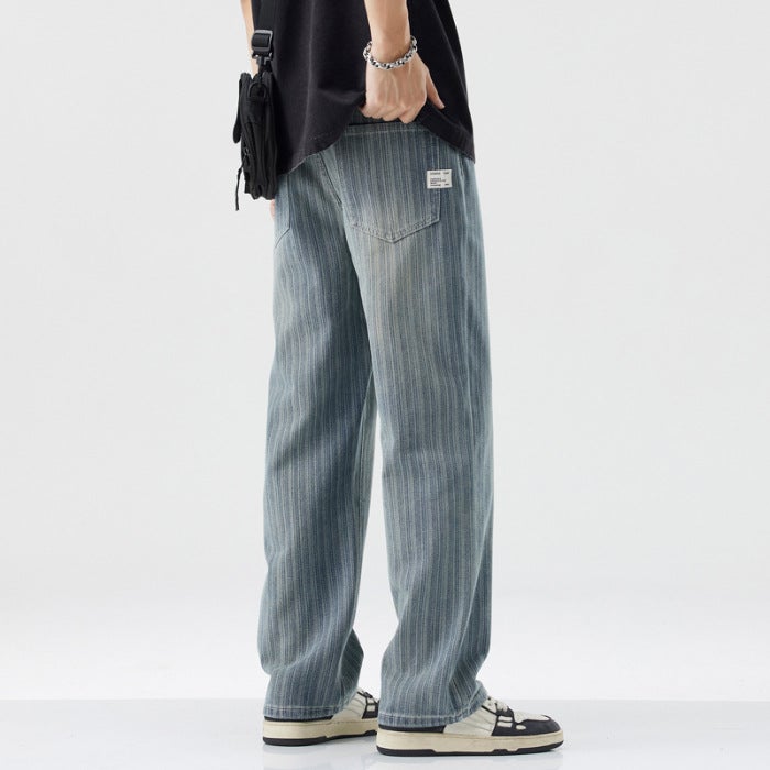 American Style Retro Jeans Men'S New Fashionable Brand Loose Straight All-Match Hong Kong Style Casual Long Pants For Men - Image 1